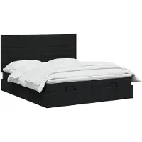 vidaXL : Otomana con cama y colchón, con iluminación LED, color negro, 180 x 200 cm, tapizada en tela