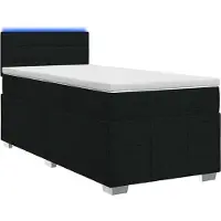 Syfax Cama con somier y colchón, color negro, 100 x 200 cm, tapizada en tela