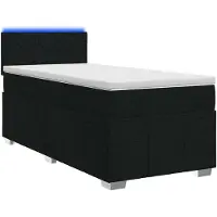 vidaXL Cama con somier y colchón , color , 90 x 200 cm, tapizada en tela