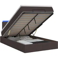 vidaXL : Banco-cama con colchón y luces LED, color marrón oscuro, 120 x 190 cm