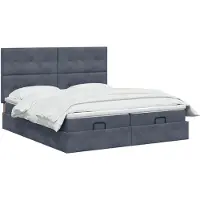 vidaXL : Banco-cama con colchón y luces LED, color gris oscuro, 200 x 200 cm, tapizado en terciopelo