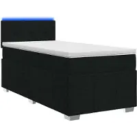 vidaXL Cama con somier y colchón , color , 90 x 200 cm, tapizada en tela