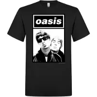 Oasis Camiseta '- Noel & Liam Boxed Photo T-Shirt' negro