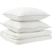 vidaXL : Juego de sábanas y fundas de almohada, 3 unidades, 200x200 cm, diseño de verano, 200 GSM, lana