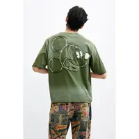 Desigual , Camiseta Disney Estampada, Hombre, Algodon, Verde, M