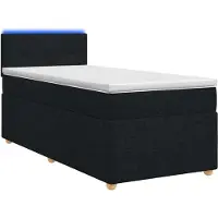 vidaXL Cama con somier y colchón de la marca , color negro, 100 x 200 cm, tapizada en tela
