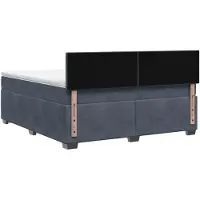 vidaXL Cama con somier y colchón, con iluminación LED, color gris oscuro, 160 x 200 cm, tapizada en terciopelo