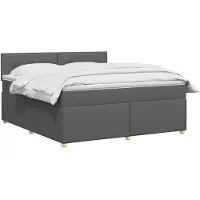 vidaXL Cama con somier y colchón de la marca , color gris oscuro, dimensiones 160 x 200 cm, tapizada en tela