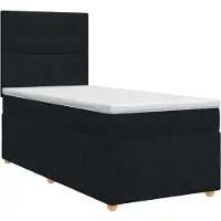 vidaXL Cama con somier y colchón , color , 90 x 200 cm, tapizada en tela