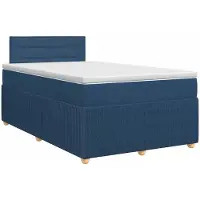 Syfax Cama con somier y colchón, con cabecero, color azul, 120 x 200 cm, tapizada en tela