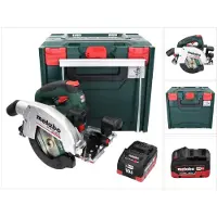 Metabo Sierra circular a batería KS 18 LTX 66 BL de 18 V y 165 mm + 1 batería de 10,0 Ah + metaBOX - sin cargador