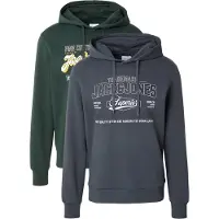 Jack & Jones Sudadera 'JJELOGO' amarillo / gris oscuro / verde oscuro / blanco