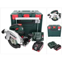 Metabo Sierra circular manual a batería KS 18 LTX 66 BL de 18 V y 165 mm + 1 batería de 10,0 Ah + cargador + metaBOX