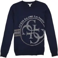 GUESS Jersey navy / blanco