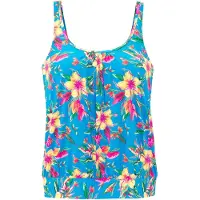 LASCANA Top de tankini azul / amarillo claro / jade / rosa