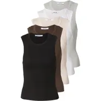 About You Top 'Elaine' beige / marrón / gris moteado / negro / blanco