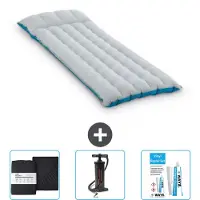 Intex Colchoneta de camping – para 1 persona – 67 x 184 x 17 cm – Azul – Incluye sábana bajera, bomba y kit de reparación