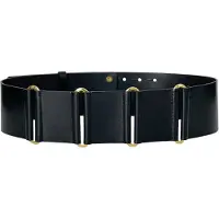 Haute Cuir Cinturón 'Linked Wide Belt' negro