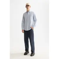 Scotch & Soda Micro-check Poplin Shirt Faded Denim Micro Check Talla: XXL | Camisas Casuales Outlet | Hombre | Azul