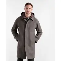 HARMONT & BLAINE para hombre. K0R9220606872 Abrigo largo de paño con capucha marrón (52), Casual, Lana, Clásico, outlet 202
