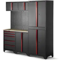 HBM sistema de taller modular 6 piezas, negro rojo, modelo B