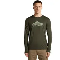 Icebreaker - Merino 150 Tech Lite L/S Tee Aoraki Explorer - Camiseta de merino size XXL, oliva