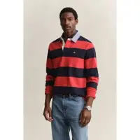 Gant para hombre. 2004083 Polo Heavy a rayas con cuello de cambray rojo (XXL), Casual, Algodón, Manga larga, outlet 2026.