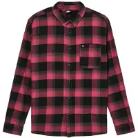Quiksilver - Motherfly Plaid L/S - Camisa size M, rojo