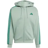 Adidas - Essentials 3-Stripes Fleece Full-Zip Hoodie - Sudadera size S, gris