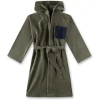 Sanetta - Boy's Terry Fleece Velours Bathrobe - Albornoz size 140, oliva