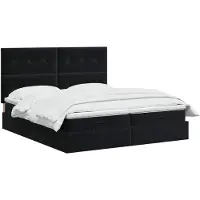 vidaXL : Camarote otomán con colchón y luces LED, color negro, 200 x 200 cm, tapizado en terciopelo