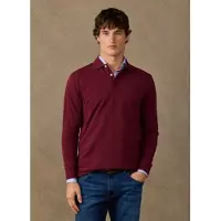 Hackett London para hombre. HM5500058 Polo de manga larga Heritage H Small Logo burdeos (XL), Casual, Algodón, Clásico, outle
