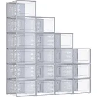 OEM Conjunto de 18 cajas transparentes y grises para zapatos