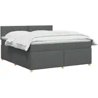 vidaXL Cama con somier y colchón de la marca , color gris oscuro, dimensiones 160 x 200 cm, tapizada en tela