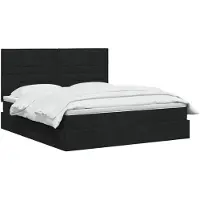 vidaXL Cama con almacenamiento LED, con colchón, color negro, 140 x 190 cm, tapizada