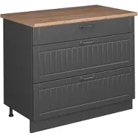 Vicco Mueble bajo de cocina Fame-Line Gris oscuro/Antracita 100 cm, ET Roble, Model 62013