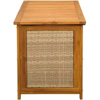 vidaXL Caja de almacenamiento para jardín, 185 litros, madera maciza de acacia, 113 x 50 x 56 cm, color beige