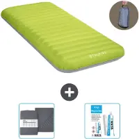 Intex Colchoneta de camping - Para 1 persona - 76 x 191 x 17 cm - Verde - Incluye bomba - Sábana bajera y kit de reparación