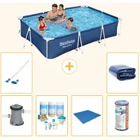 Bestway Steel Pro, rectangular, 300x201x66 cm, de 7 piezas, modelo S21572
