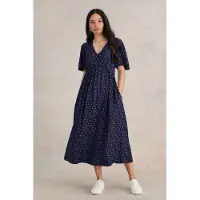 White Stuff Lucy Midi Dress Navy Multi Talla: 12 REGULAR | Vestidos Midi Outlet | Mujer | Azul