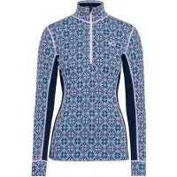 Kari Traa - Ropa interior térmica mujer - Rose Half Zip Baselayer Top Dark Navy Blue de Lana - Talla L - Azul