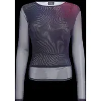 Desigual , Camiseta drapeada tul, Mujer, Poliester, Azul, XS