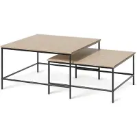 Vicco Conjunto de mesas de centro Ramio Roble/ 80 x 80 cm 2 piezas, Model 61234