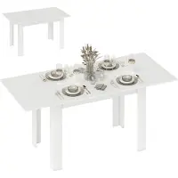 Youjia Mesa extensible para comedor, de 140/180 x 80 cm, ideal para una cocina o comedor, capacidad para 6-8 personas, color blanco