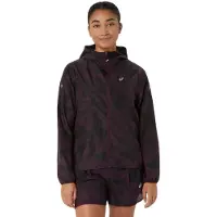 Asics - Women's Fujitrail Packable Jacket - Chaqueta de running size L, negro/gris
