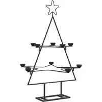 Syfax Árbol de Navidad para decoración metal negro 75 cm