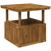 Syfax Mesa para café de jardín, fabricada en madera de acacia maciza, con altura ajustable