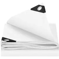 BellaFurn Lona impermeable con ojales, 140 g/m², color blanco, 200x200 cm