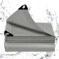 BellaFurn Lona impermeable con ojales, 140 g/m², polietileno, resistente a los rayos UV | Gris | 400x400 cm