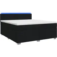 Syfax Cama con somier y colchón, color negro, 160 x 200 cm, tapizada en tela